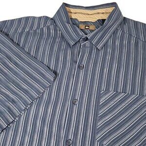 REI Mens‎ Large Blue Striped Short Sleeve Button Up Shirt Outdoors *Soft*
